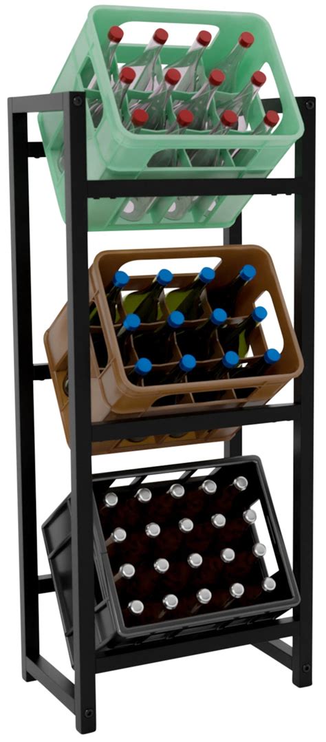 Estanter A Para Cajas De Bebidas Stack Negro X X Cm Leroy Merlin