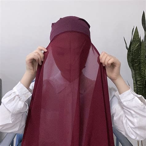 Hijab Connect Cap Heavy Chiffon Jersey Hijab For Women Veil Muslim