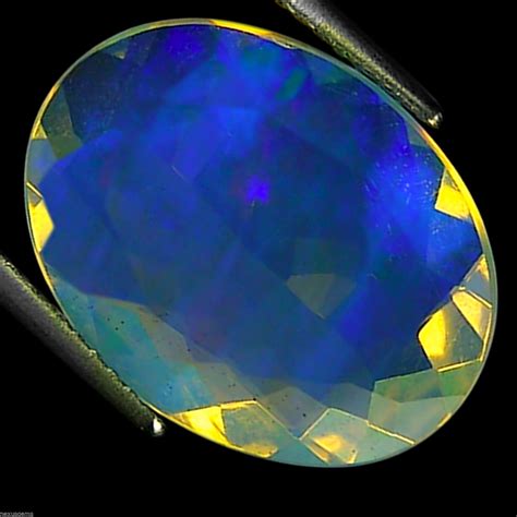 Ct Natural Ethiopian Faceted Opal Gemstone Multi Color Oval Cut