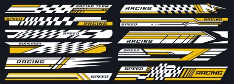 Racing Sport Set Logotypes Colorful Royalty Free Vector