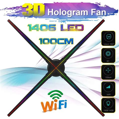 Upgraded 100CM Wifi 3D Holographic Projector Hologram Player LED