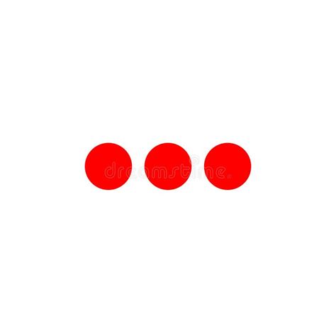 Three Red Dots On Same Line Vector 3 Red Dots Stock Vector