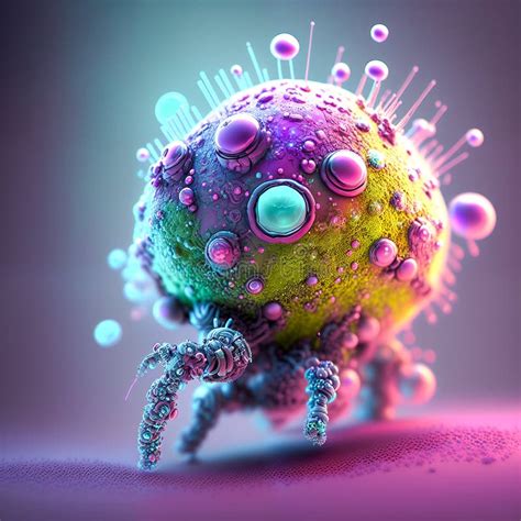 Microbes And Viruses Under The Microscope Stock Illustration