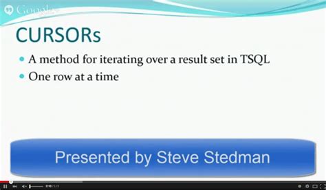 T Sql A Simple Example Using A Cursor Steve Stedman