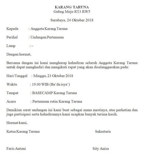 10 Contoh Surat Undangan Rapat Dan Cara Membuatnya