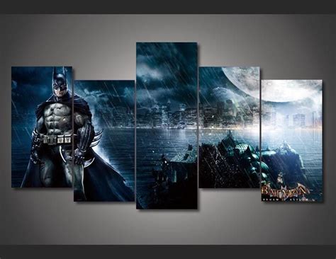 2016 5 Panel Framed Printed Batman Movie Poster Painting On Canvas