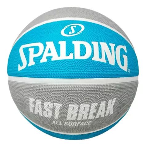 Balón De Básquetbol Spalding Fast Break 7 Color Aqua Y Gris Meses