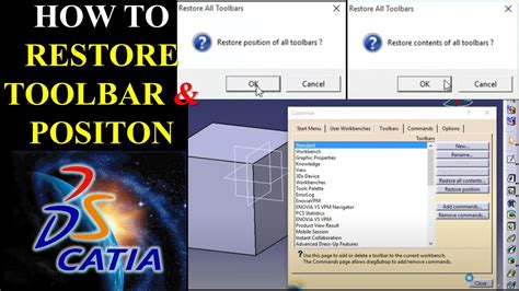 Catia V5 How To Restore Toolbars Solved Youtube