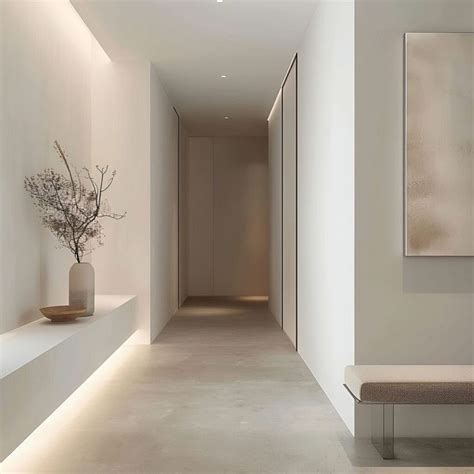 Elegant Minimalist Hallway With Sleek Design Soft Lighting In