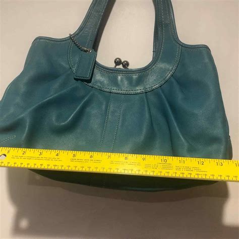 Coach Kiss Snap Lock Leather Hobo Bag Teal Blue W Co Gem