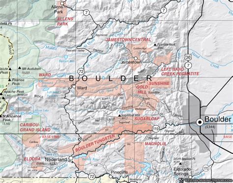 Boulder County Colorado Mining Districts Western Mining History