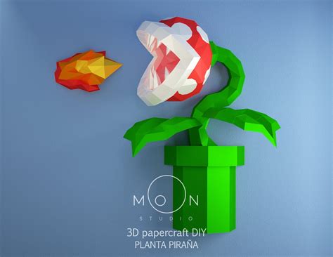 Piranha Plant Diy Papercraft Pdf Svg Dxf Low Poly 3d Model