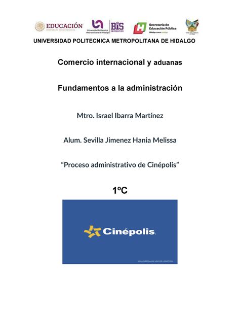 Procesos Administrativos De Cinepolis Para Fundamentos A La