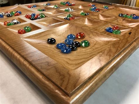 Four Player Mancala Deluxe Solid Wood Game Board Etsy