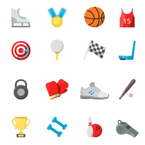 Flat Sport Symbols In Vector Style By Onyx Thehungryjpeg