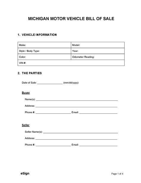 Free Michigan Motor Vehicle Power Of Attorney Form TR 128 PDF