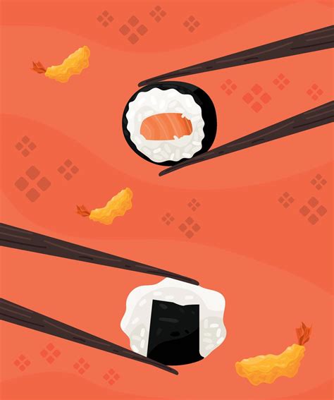 ebi furai and sushi 10529357 Vector Art at Vecteezy