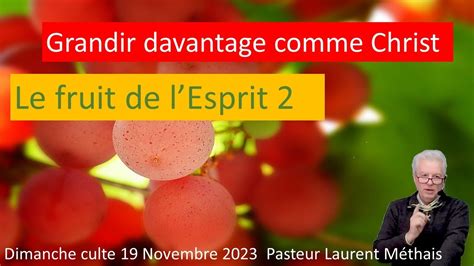 Le Fruit De Lesprit 2 Ou Comment Grandir Davantage Comme Christ 19 11