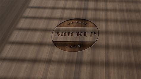 Premium PSD Wooden Logo Mock Up Design