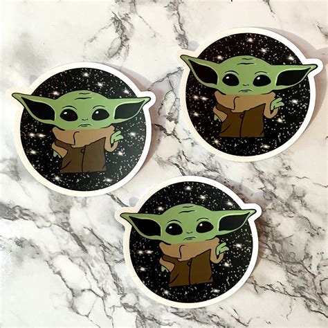 Baby Yoda Sticker Vinyl Baby Yoda Yoda Star Wars Vinyl Etsy