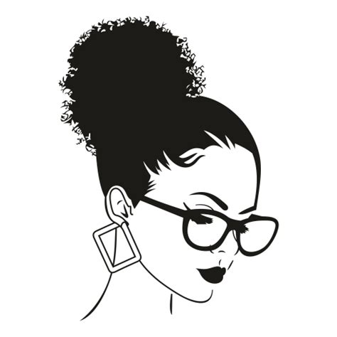 Black Messy Bun Svg