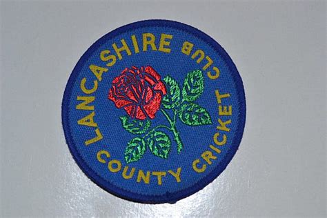 Vtg Cricket Patch Lancashire County Cricket Club Uk Embroidered Cloth