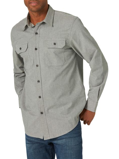 Wrangler Wrangler Mens Comfort Flex Twill Long Sleeve Shirt