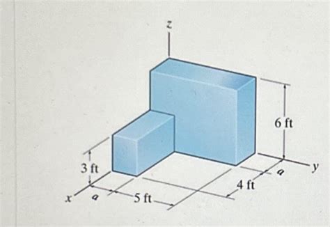 Solved A 1 8ft Locate The Center Of Mass X Y Z Of The Chegg