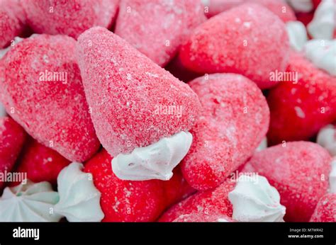 Delicious Strawberry Shaped Candies Stock Photo Alamy