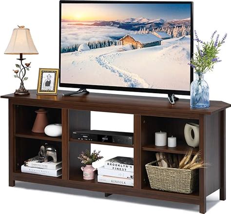 Tangkula Farmhouse Universal Tv Stand For Tv S Up To Flat Screen