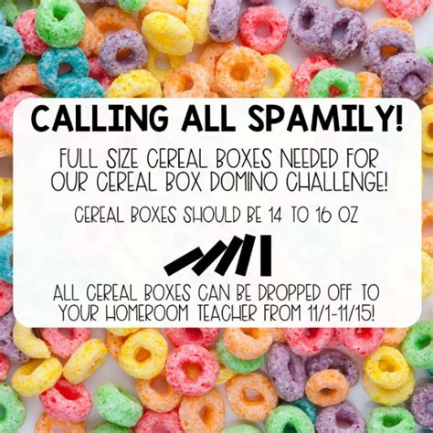 Cereal Box Domino Challenge News And Announcements