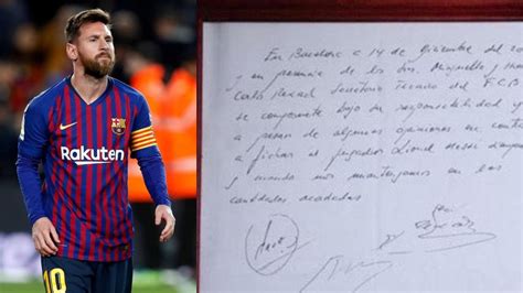 Lionel Messi S First Ever Barcelona Contract On Napkin Set For Auction