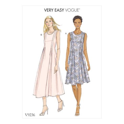 Vogue Misses Released Pleat Fit And Flare Dresses V Sewing