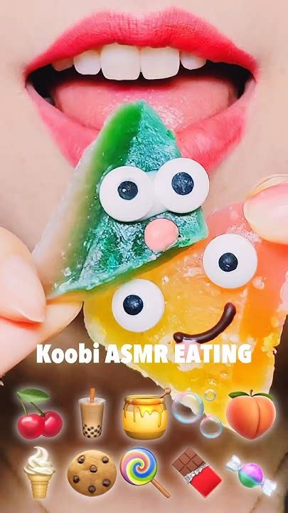 Asmr Jelly Emoji Food Kohakuto Mukbang 코하쿠토 먹방 Sped Up Eating Sounds