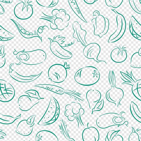 Hand Drawn Vegetables Seamless Pattern Png PNGWing