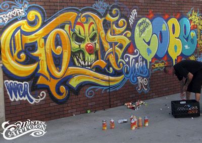 Graffiti Painting: Graffiti Mister cartoon and cope2 >> art graffiti wall