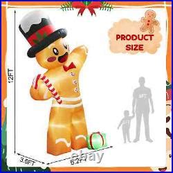 12FT Gingerbread Man Christmas Inflatables Christmas Blow Up Yard