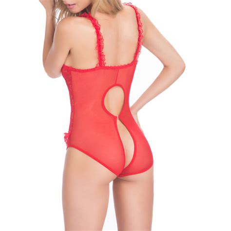 Plus Size Sexy Lingerie Womens Babydoll Lace Teddy Crotchless Sleepwear Dress US EBay