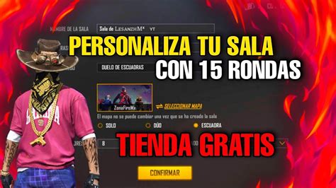 COMO PERSONALIZAR CREAR TU SALA EN FREE FIRE CON 15 RONDAS USAR