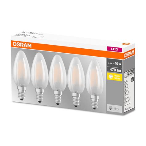 Комплект 5 крушки Led Osram B40 E14 4w 40w 470 лумена Матови