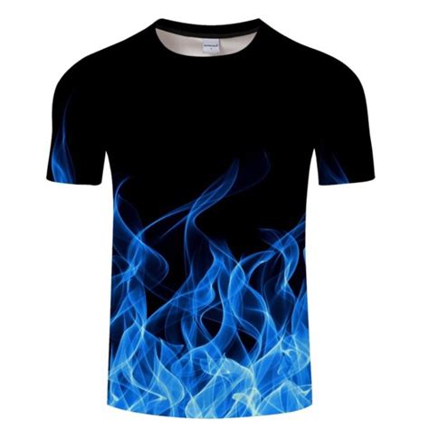 Blue Flaming Design T Shirt Unisex Super Tees