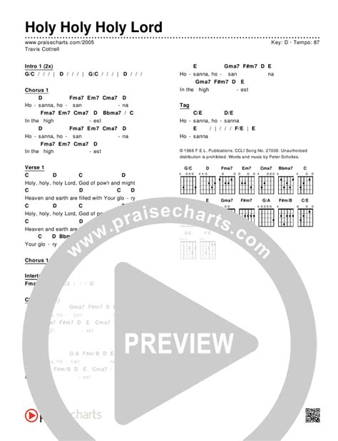 Holy Holy Holy Lord Chords PDF (Travis Cottrell) - PraiseCharts