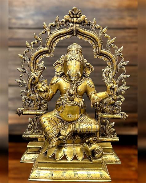 Brass Ganesh Lakshmi Large Idols - Antique Finish - 16 Inch – Budhshiv.com