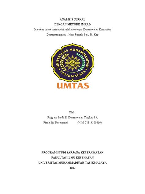 Hasil Telaah Jurnal Dengan Metode Imrad Risna S Nuramanah 3a Pdf