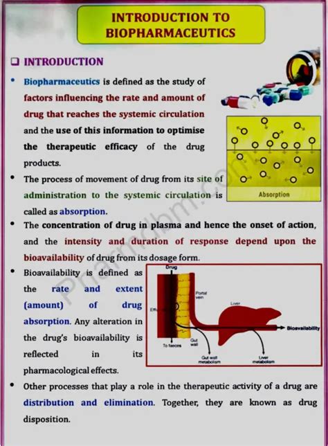 Biopharmaceutics And Pharmacokinetics Notes Bpharm