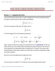 Calculus Ii Integration By Parts Pdf Calculus Ii Integration By