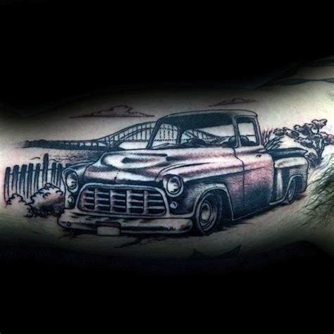 60 Truck Tattoos For Men Vintage And Big Rig Ink Design Ideas In 2020