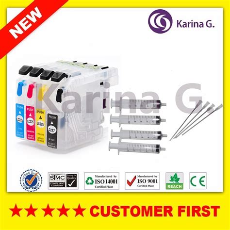 1set Refillable For Brother LC227 LC225 Ink Cartridge Suit For Brother