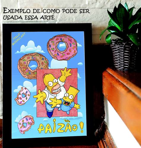 Quadro Homer E Bart Simpson Elo Produtos Especiais