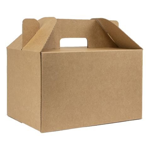 300x220x180mm 118x86x71 Brown Kraft Compostable Carry Case Food